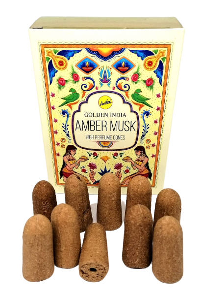 Vonné kužely tekoucí dým - AMBER MUSK