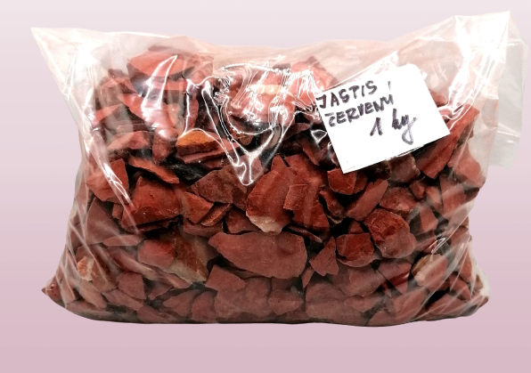 Jaspis červený přírodní chips, balení 1 kg