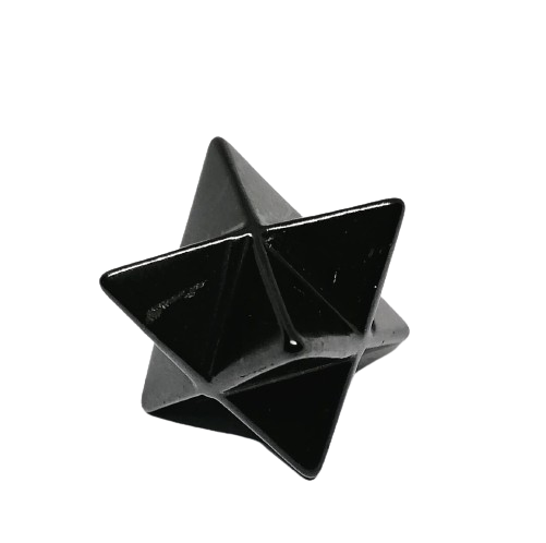 Leštěná šungitová merkaba 2 cm – ochranný symbol energie