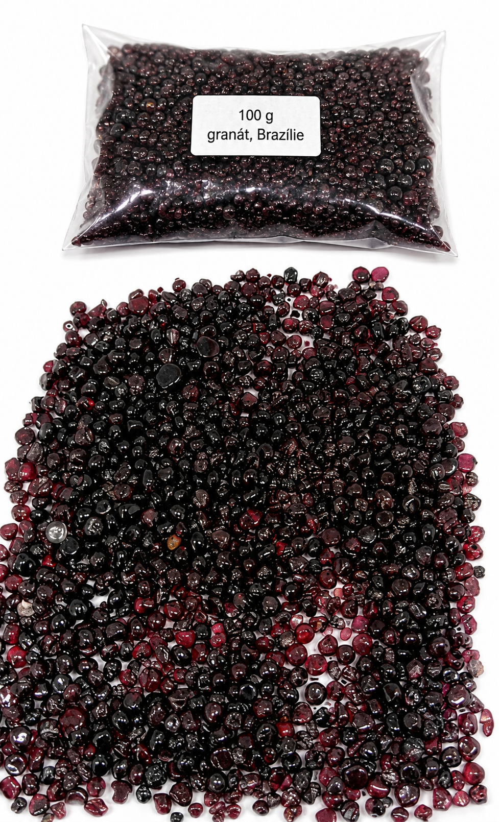 Granát /almandin/tromlovaný chips balení 100 g