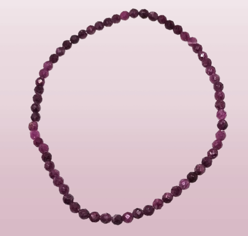 Rubínový náramek fazetovaný 3 mm