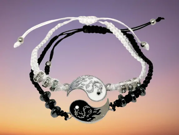 Partnerské ochranné náramky Jin-Jang – symbol rovnováhy a harmonie