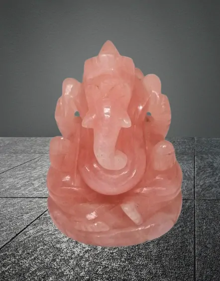 Ganesha z růženínu v exkluzivní kvalitě a barvě minerálu