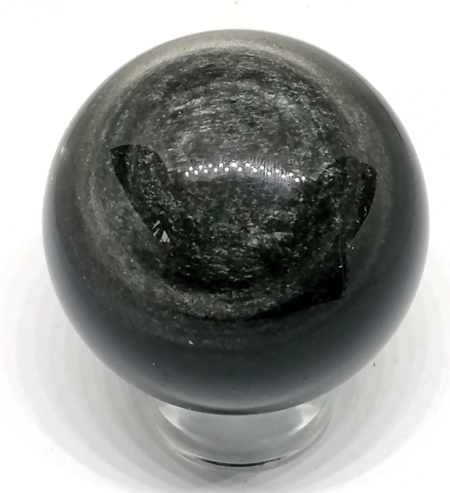Dekorativní koule z obsidiánu stříbrného 5,4 cm – vysoká kvalita