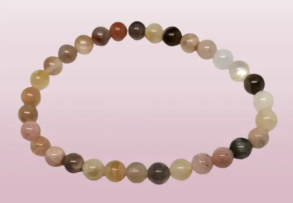 Luxusní náramek z měsíčního kamene mix 6 mm