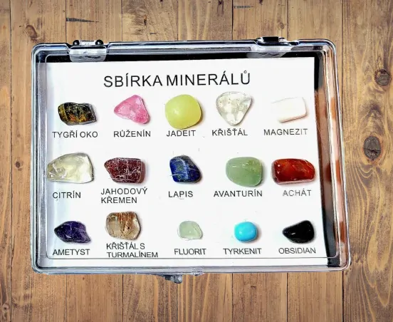 Startovací sbírka leštěných minerálů pro sběratele a nadšence