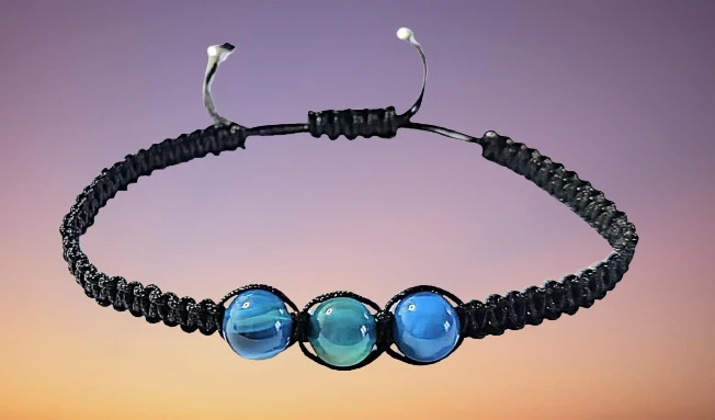Modrý achátový náramek Shamballa – klid, rovnováha a styl v jednom