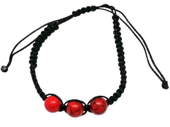 Magnezit barvený, náramek shamballa