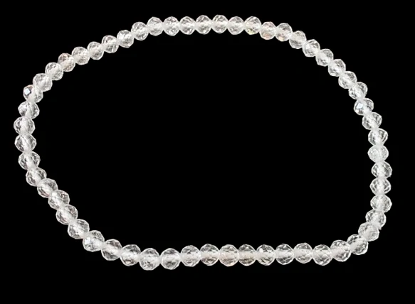 Jemný křišťálový náramek 3 mm – fazetované kuličky pro ochranu a meditaci