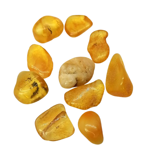 Jantar malý z Polska, tromlovaný cca 1 cm