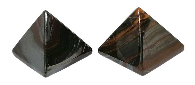 Tygří oko s hematitem pyramida – přírodní minerální pyramida cca 3,5 cm | esoterika, feng shui