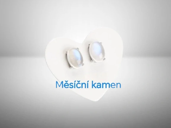 Měsíční kámen naušnice ovál, 5x7 mm ocel