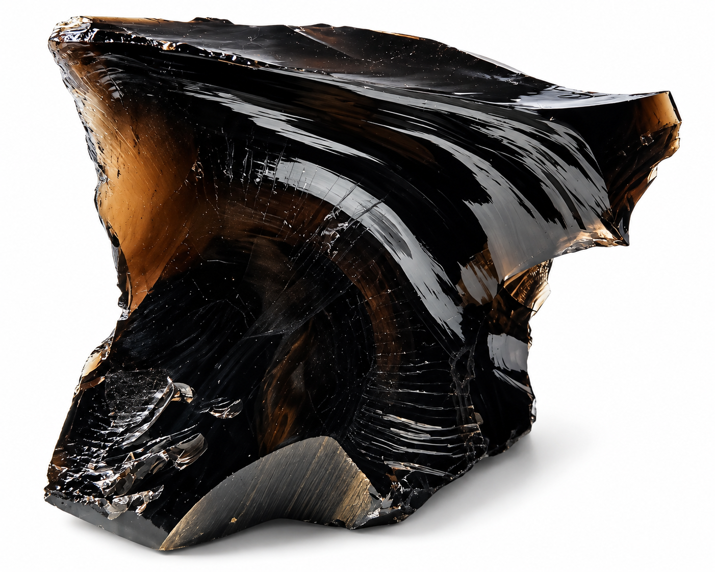 Obsidián kouřový přírodní blok 1,4 kg