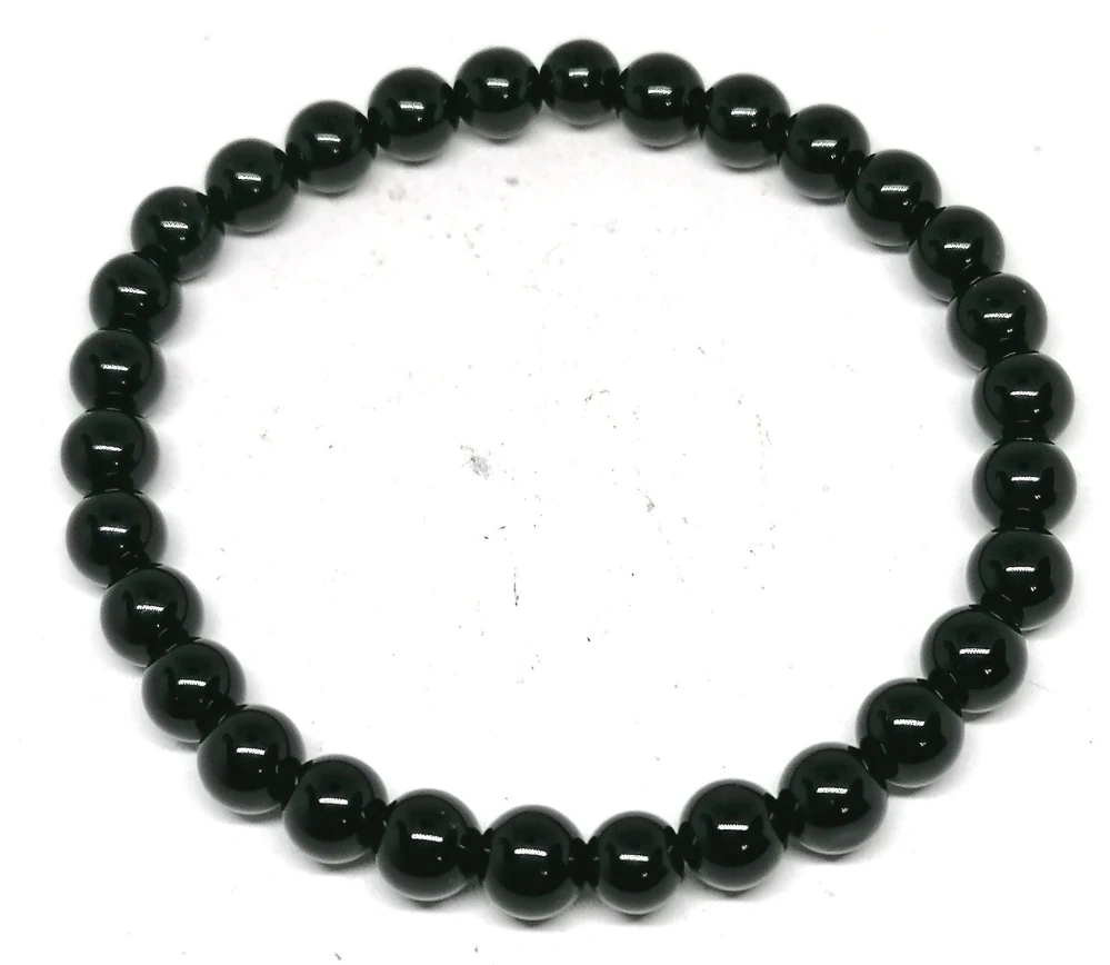 Černý obsidián 6 mm – energetický náramek proti negativitě