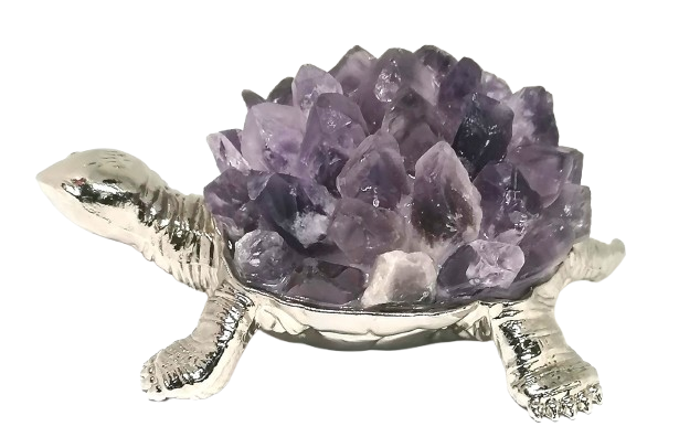 Ametystová želva – Feng Shui dekorace, ochranný talisman, harmonizace prostoru 11,5 cm