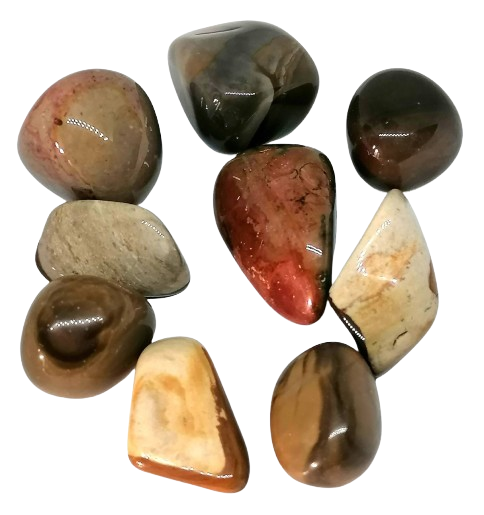 Jaspis polychrom, tromlované kusy cca 1,5-2,5 cm