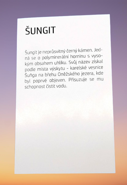 Kartička k ŠUNGITU