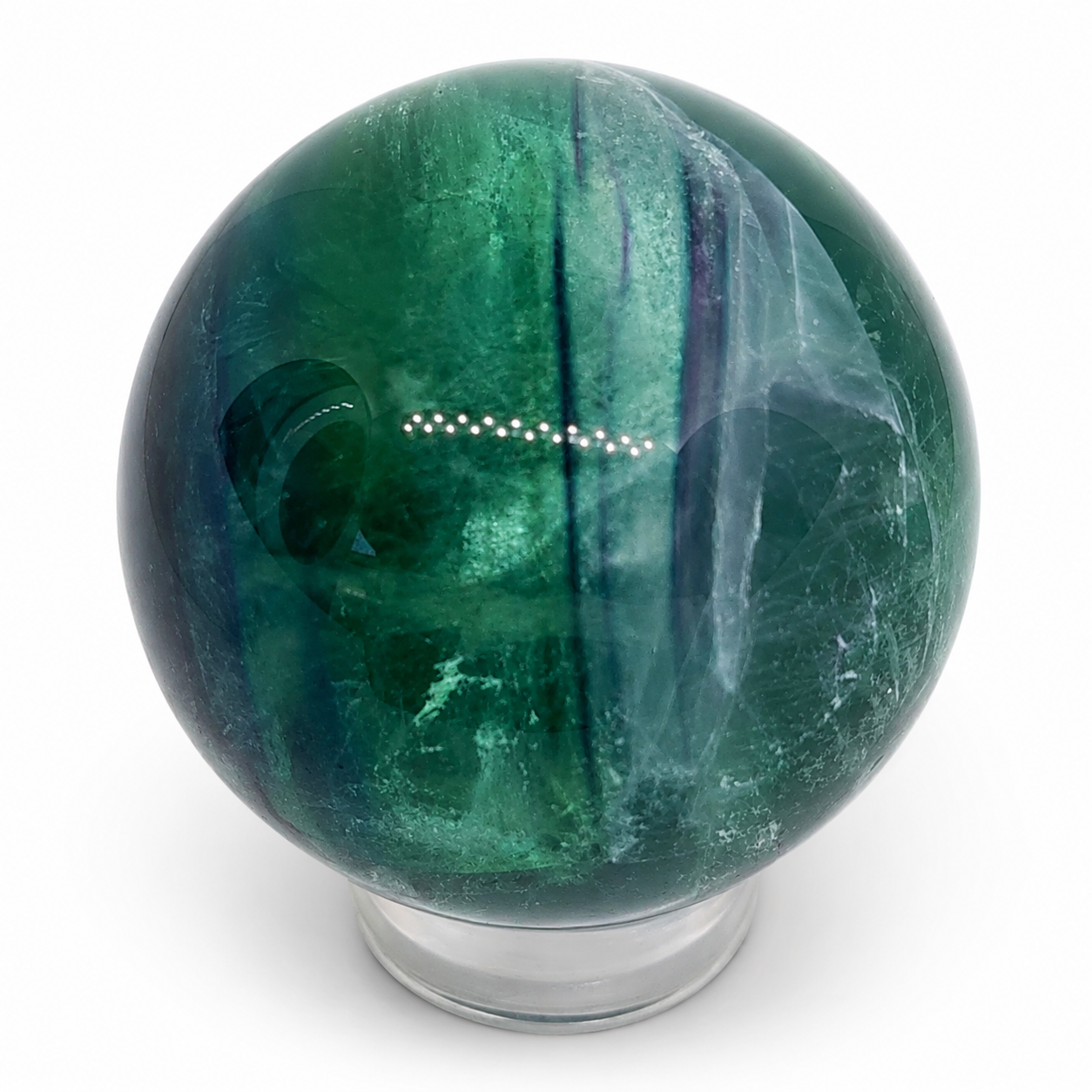 Fluoritová koule 260 g – 5,4 cm | přírodní zeleno-fialový fluorit