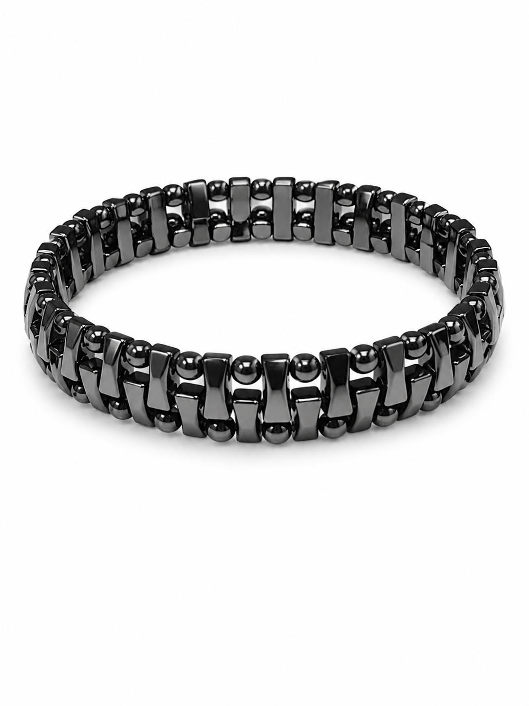 Hematitový náramek z drobných tvarů – elegantní a originální