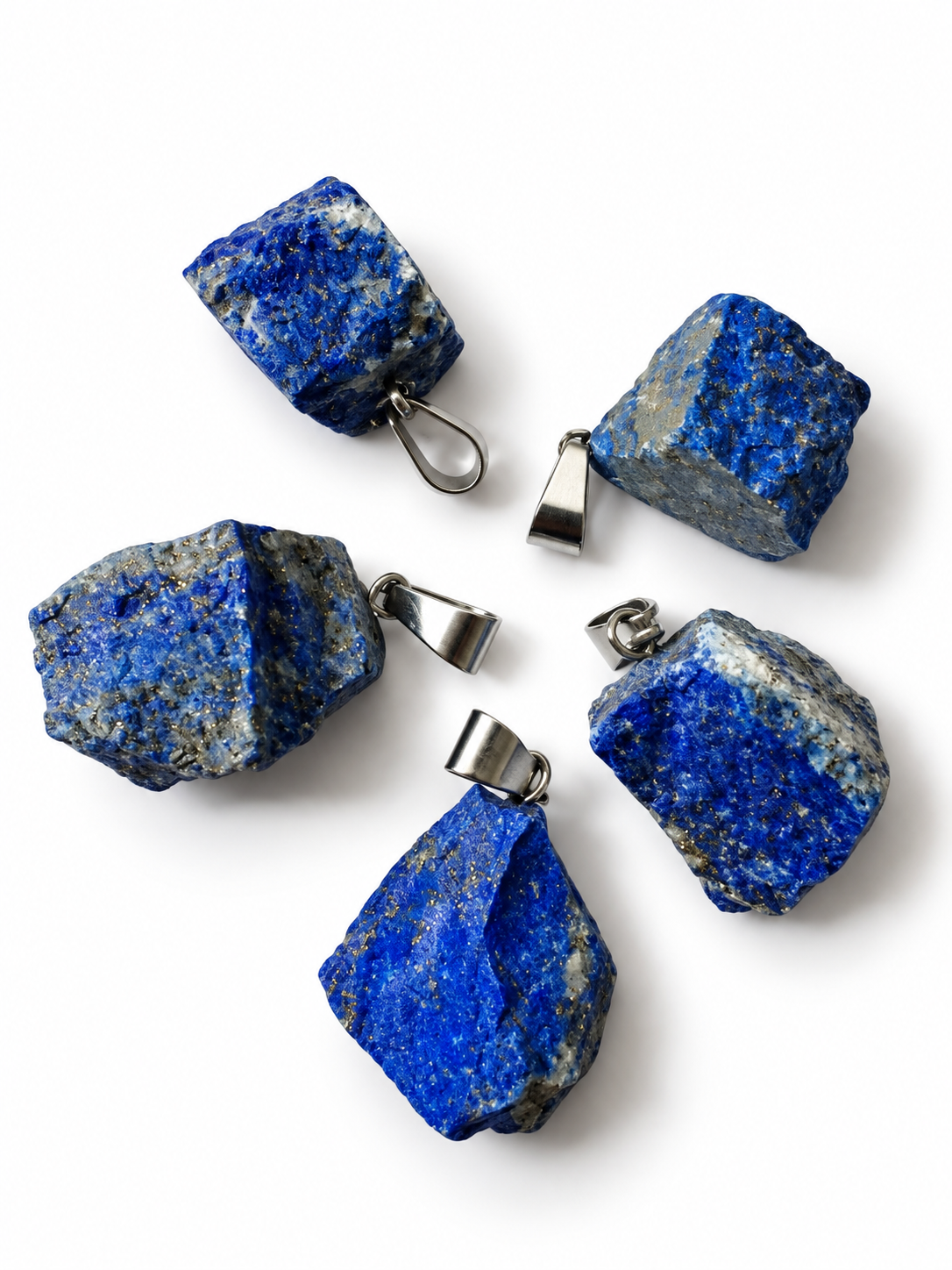Lapis lazuli – surový přívěsek s chirurgickou ocelí