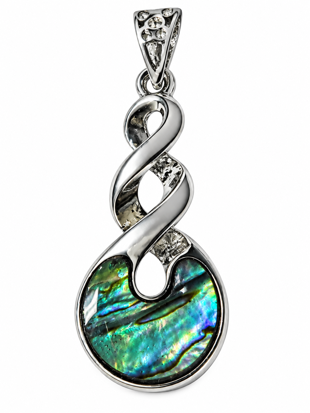 Přívěsek Spirálа života s mušlí Paua Abalone – 4,5 cm