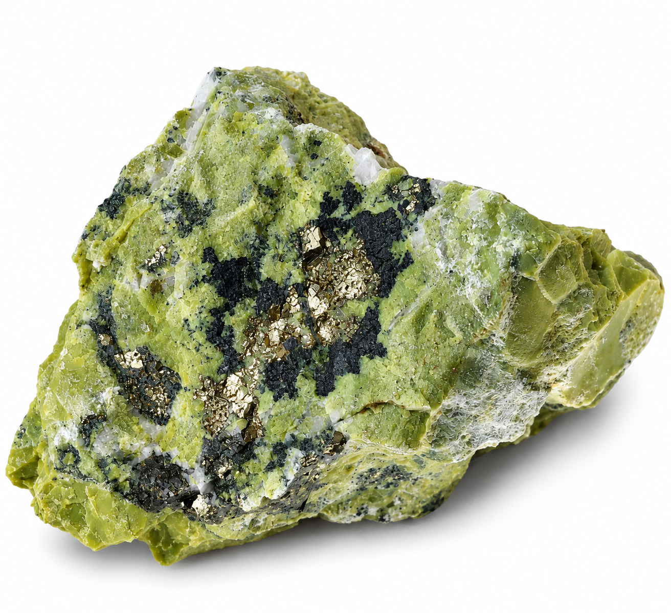 Serpentin s pyritem, exkluzivní kus – Peru | 1,4 kg