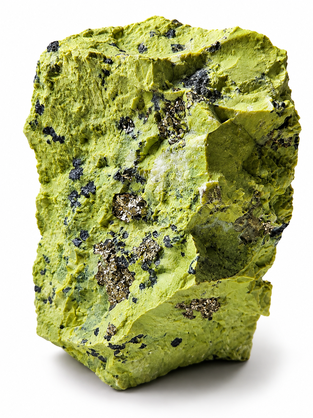 Serpentin s pyritem – surový minerál z Peru, 1,5 kg