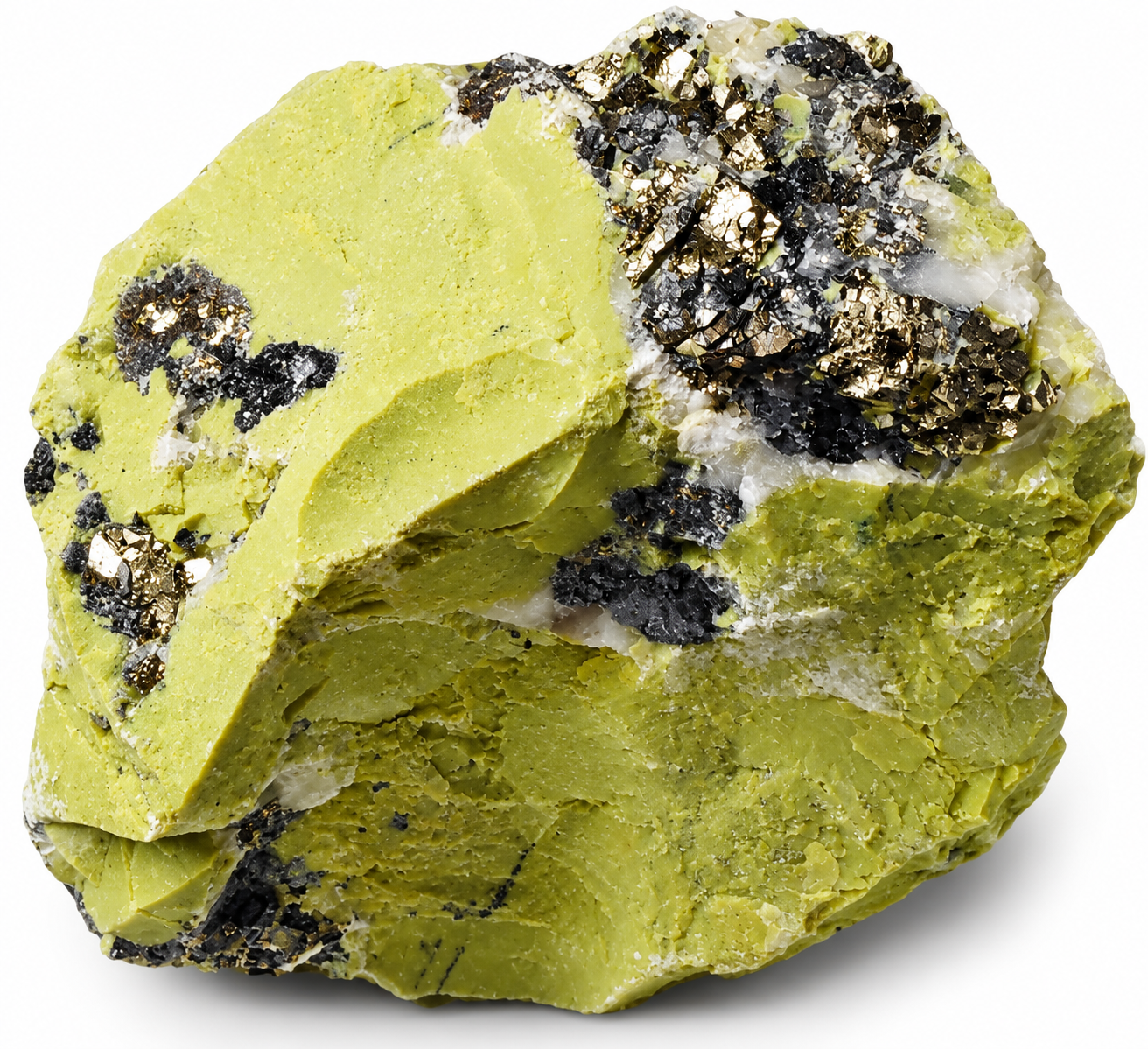Serpentin s pyritem – surový minerál z Peru, 1 kg