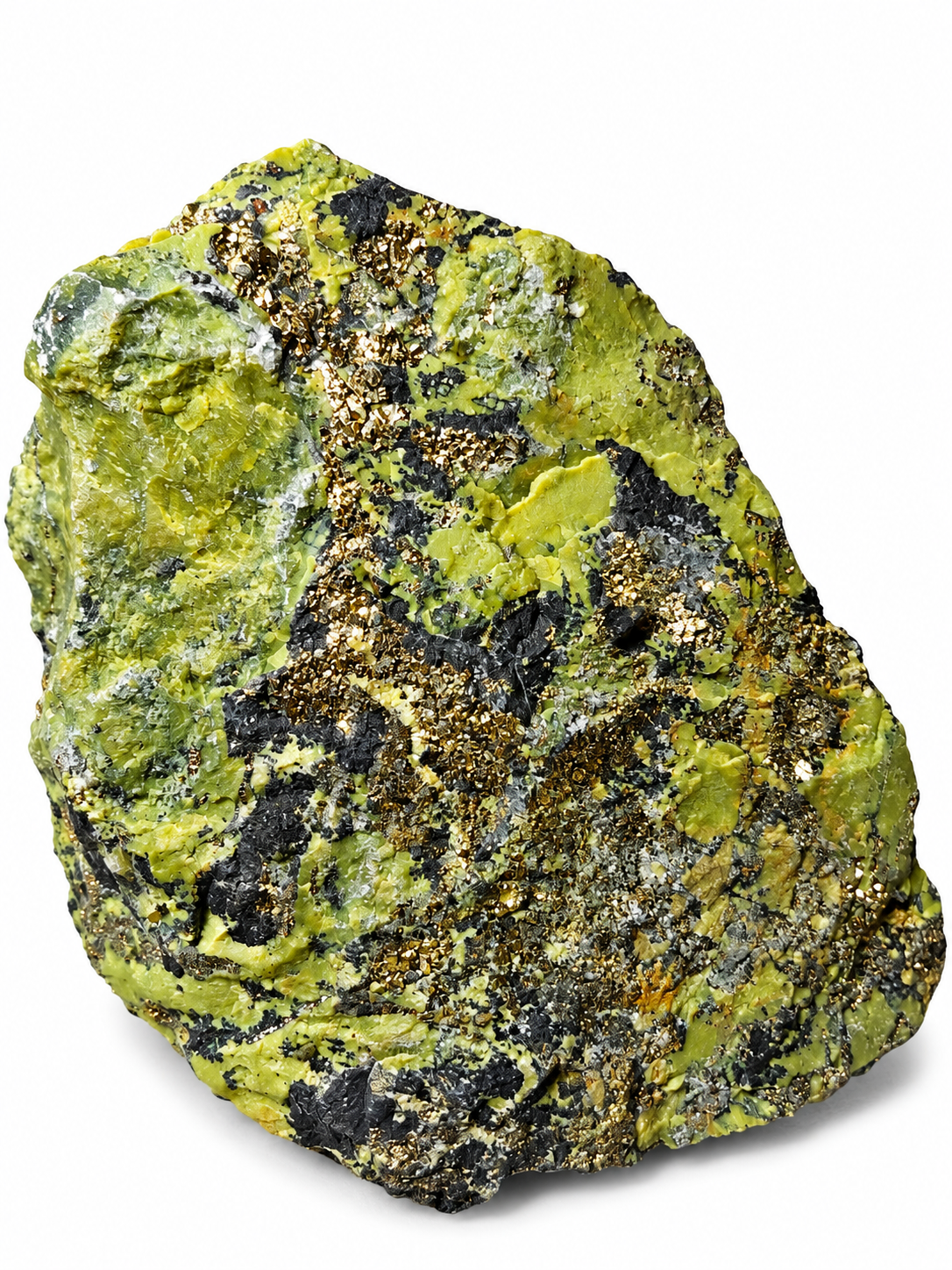 Serpentin s pyritem – surový minerál z Peru, 2,5 kg