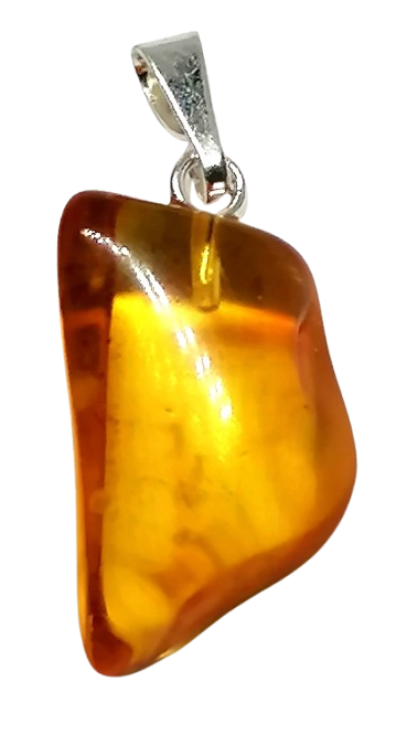 Jantarový přívěsek světlý 1,9 cm s chir.ocelí