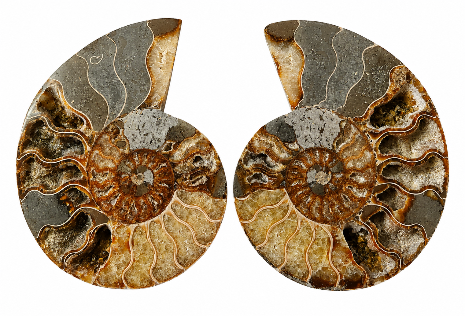Amonit – velký pár 810 g | 14,5 × 11,5 × 1,8 cm | Madagaskar