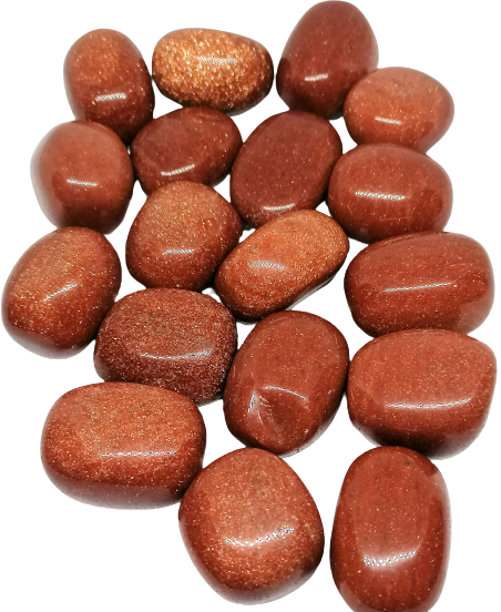 Avanturín zlatý (syntetický) – tromlovaný kámen 2–2,5 cm