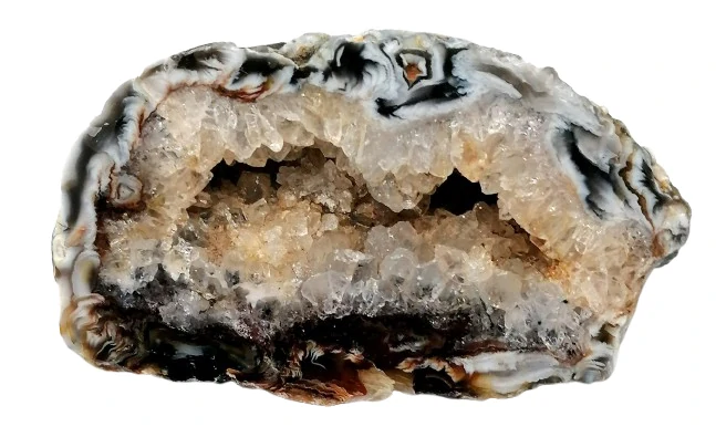 Achát peříčkový, geodka, 120 g