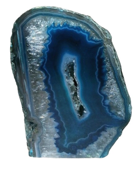 Modrý achátový svícen na čajovou svíčku 11x7,5 cm