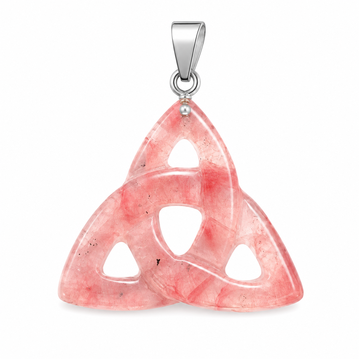 Triquetra jahodový křišťál - keltský uzel