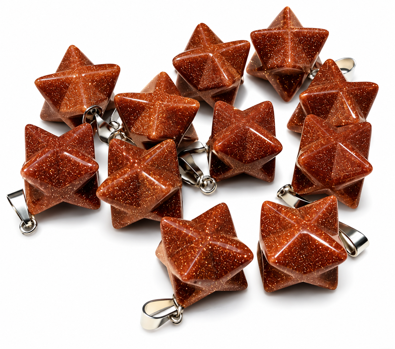 Avanturín zlatý – Merkaba 1,2 cm | Symbol energie, úspěchu a duchovní ochrany