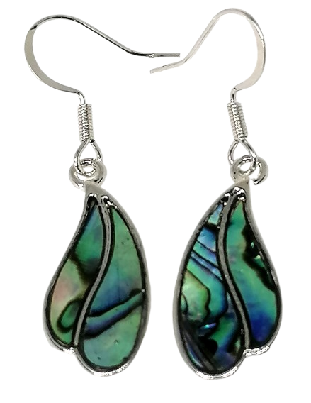 Naušnice lístky s mušlí Paua