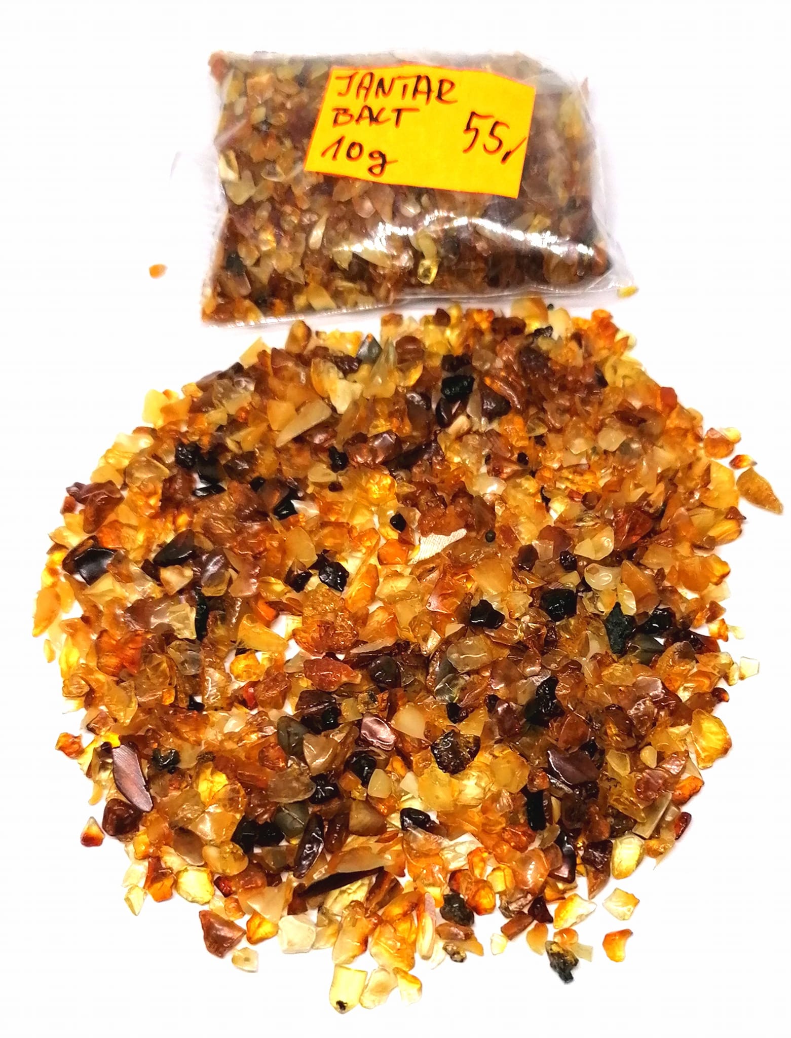 Jantar přírodní chips 10 g – baltský jantar z Kaliningradu