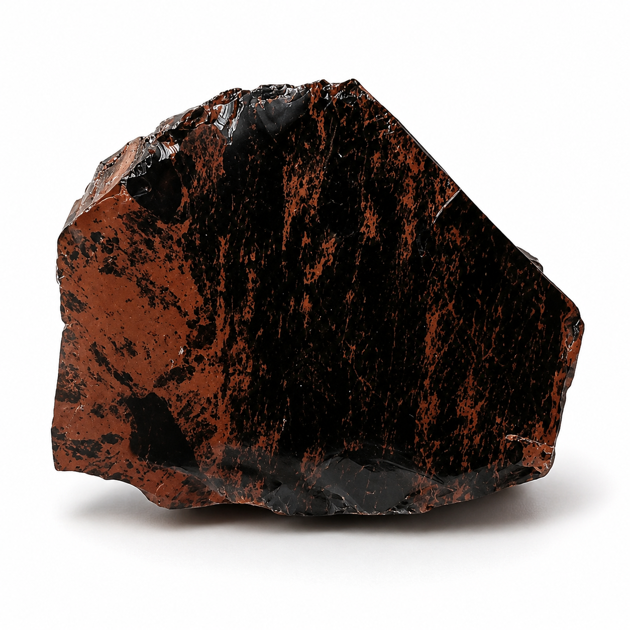 Obsidián moka / mahagonový – přírodní blok 1,04 kg | Energetický kámen ochrany a očisty