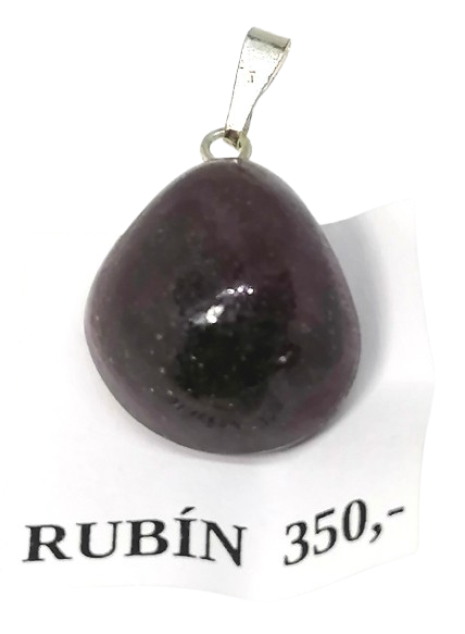 Rubínový přívěsek – větší přírodní rubín, váha 7,2 g | luxusní minerální šperk