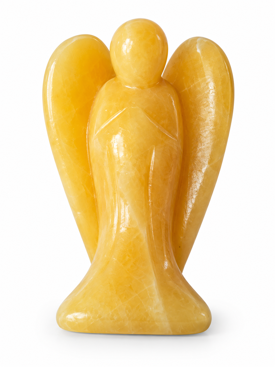 Anděl z oranžového kalcitu – přírodní kámen, 5 cm