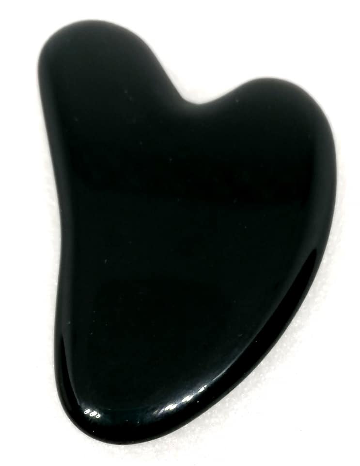 GUA SHA tvar srdce obsidián