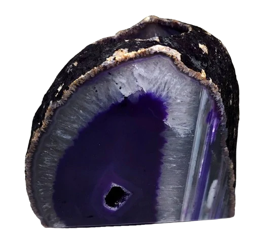 Achátový svícen fialový 10x10x9 cm