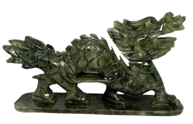 Čínský drak z nefritu, největší,28 x 14 cm