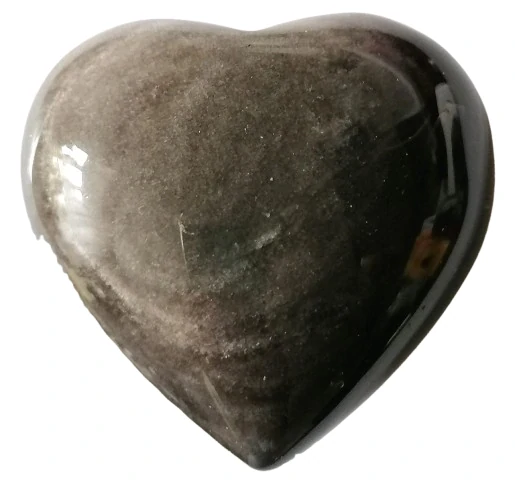 Srdce z obsidianu zlatého, buclaté 6,5 cm