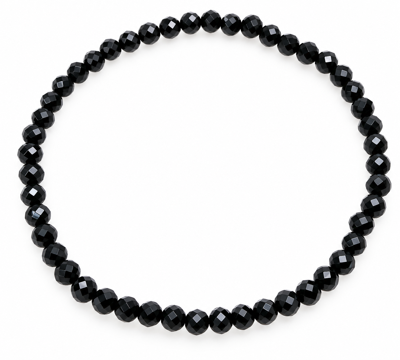 Turmalín černý – elegantní fasetovaný náramek z minerálů 4 mm