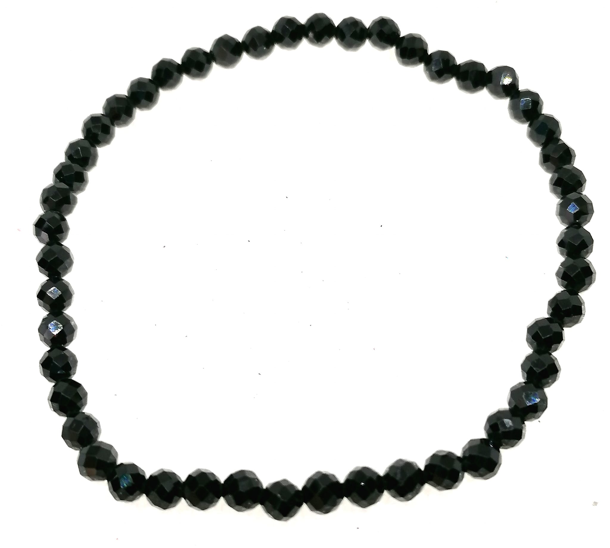 Turmalín černý – elegantní fasetovaný náramek z minerálů 4 mm