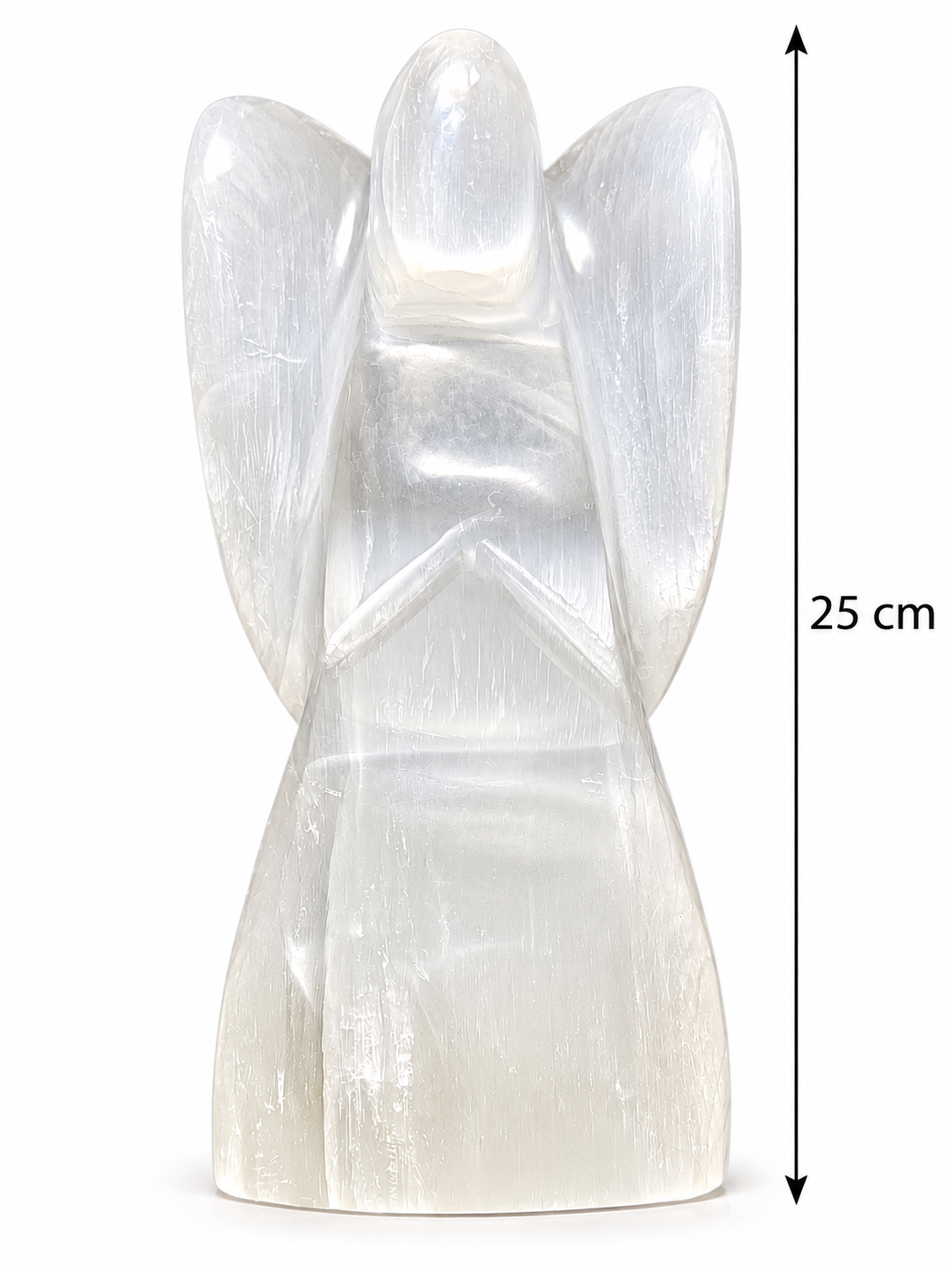 Selenitový anděl strážný XXL – 25 cm, 3,7 kg
