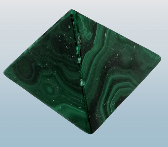 Malachitová pyramida s drobnými oděrky3 cm