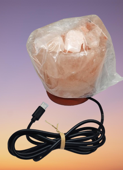 USB solná lampa miska s kousky soli – vícebarevné LED podsvícení | Relaxace a očista vzduchu